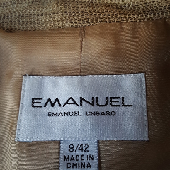 Emanuel Emanuel Ungaro Beige Single Button Blazer Sz. 8 - Picture 6 of 7